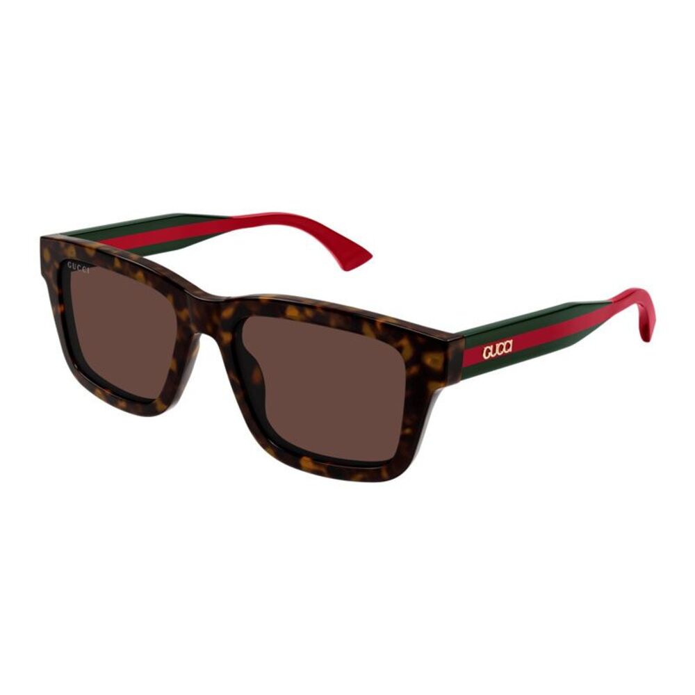 Gucci Sunglasses Square Full Rim, Havana Frame and Brown Lens GG1869S002